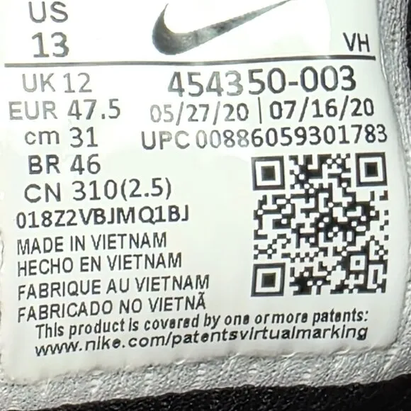 Nike Manoa ACG Triple Black Leather Boots 454350-003 Mens Size 13
