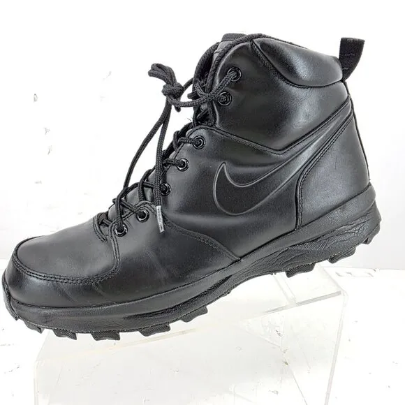 Nike Manoa ACG Triple Black Leather Boots 454350-003 Mens Size 13