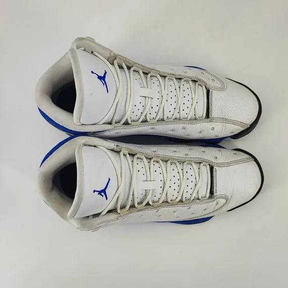 Nike Men's Air Jordan 13 Retro White Leather Sneakers Size 11.5