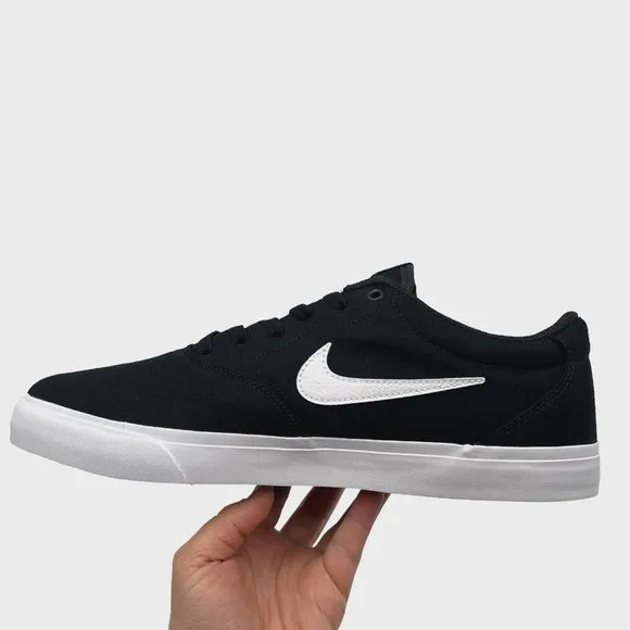 Nike Men's Canvas Skate Shoes Size 13 Black &amp; White Lace up Fashion Sneakers