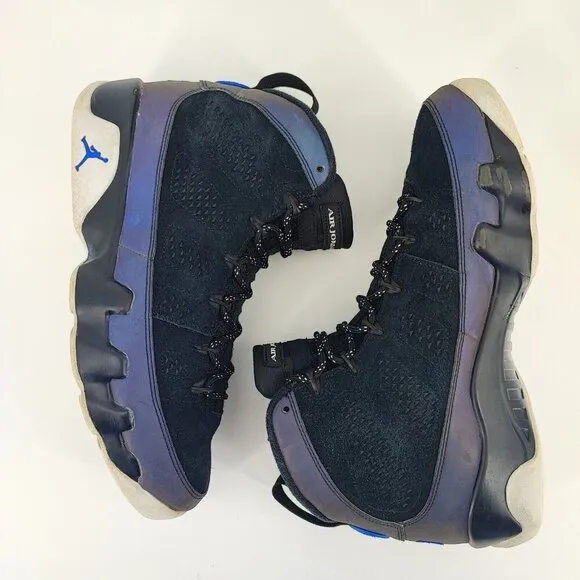 Nike Men's Jordan 9 Retro Racer Black Suede Sneakers Size 10 US