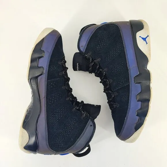Nike Men's Jordan 9 Retro Racer Black Suede Sneakers Size 10 US