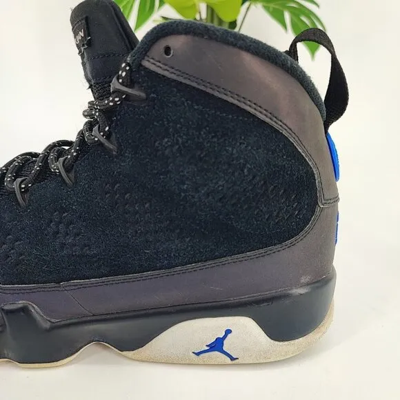 Nike Men's Jordan 9 Retro Racer Black Suede Sneakers Size 10 US