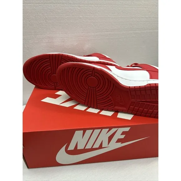 Nike‎ Men's Sz 6.5 Dunk Hi Retro White University Red Casual Sneakers -SKU #2979