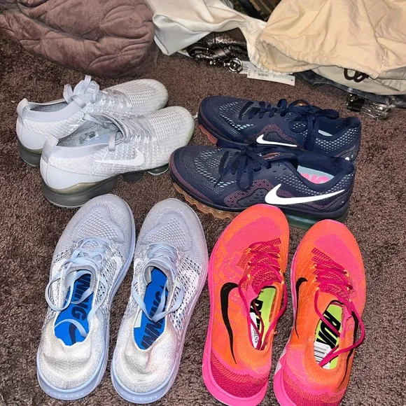 Nike Pink and Blue Sneakers Athletic Style
