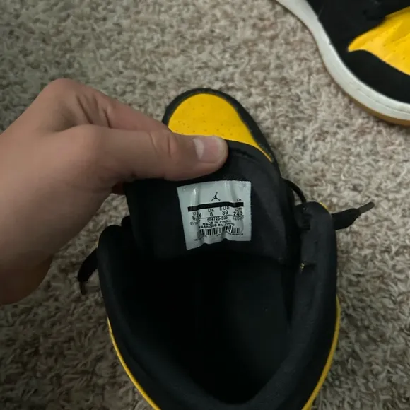 Nike retro mid new love size 6.5 Y Black and Yellow Sneakers