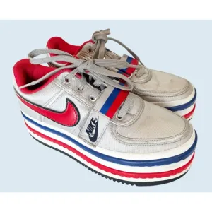 NIKE Vandel 2K Double Stack Platform Red Silver Blue Sneaker Sz 7