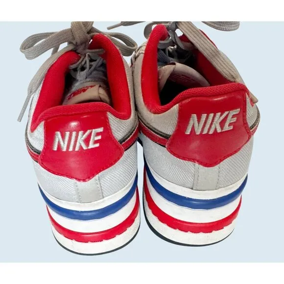 NIKE Vandel 2K Double Stack Platform Red Silver Blue Sneaker Sz 7