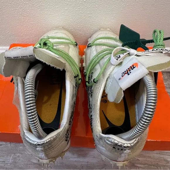 Nike Waffle Racer Off‎ White Men’s 7 CD8180-100 OG Retro Green Lace Sneakers Box