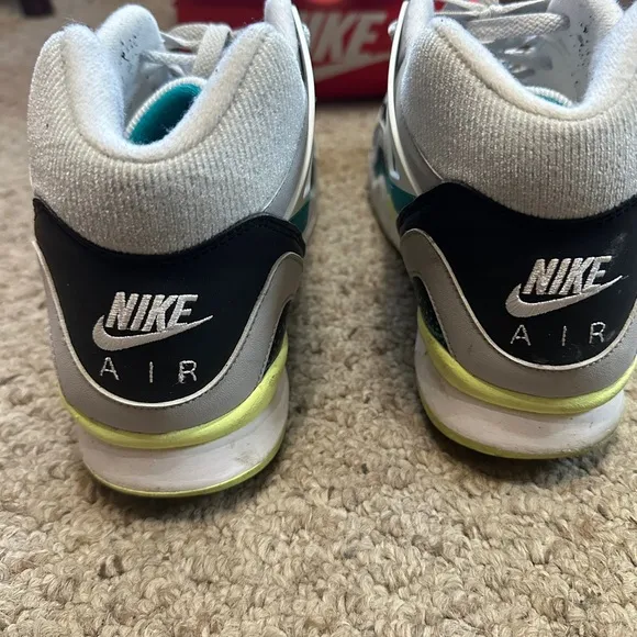 Nike White and Blue Sneakers with Retro Basketball Style
