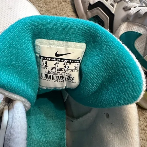 Nike White and Blue Sneakers with Retro Basketball Style