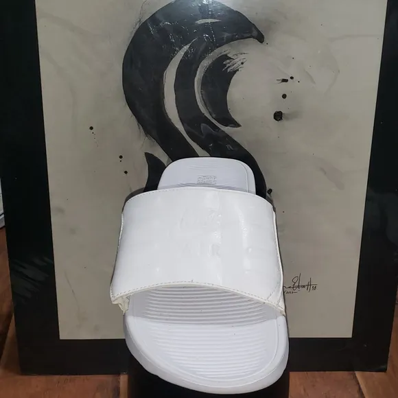 NIKE White Slide Sandals