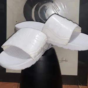 NIKE White Slide Sandals