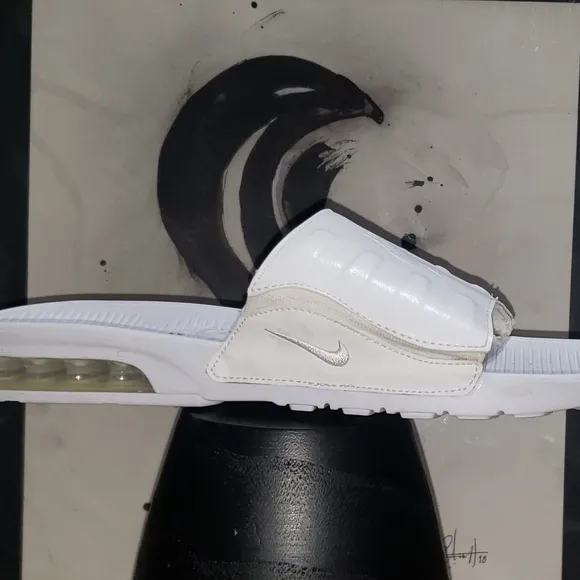 NIKE White Slide Sandals