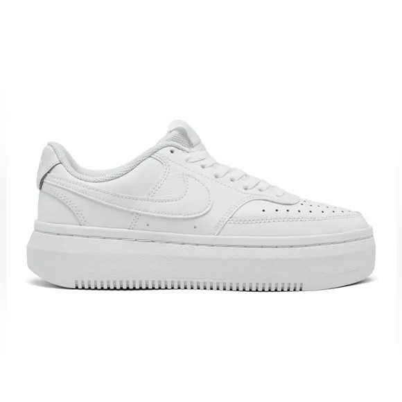 Nike Women's Court Vision Alta Leather Platform Casual Sneakers (6.5; White)