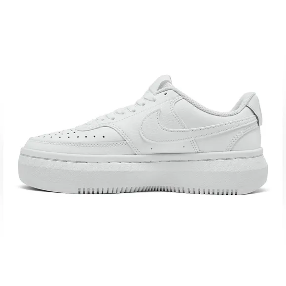 Nike Women's Court Vision Alta Leather Platform Casual Sneakers (6.5; White)