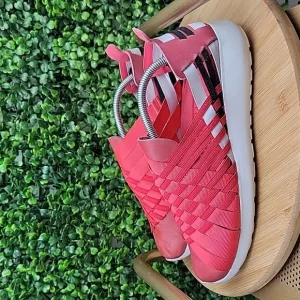 Nike Womens Rosherun Woven 2.0 Slip-on Low Top Fashion Sneakers Red/White Size 8