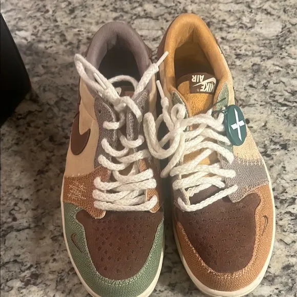 Nike Zion Williams X Jordan 1 Retro Low OG Voodoo Multicolor Patchwork Sneakers