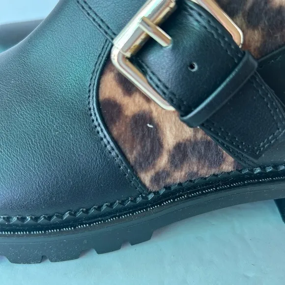 Nine West NWT “Arriablack” Leopard And Black Boots