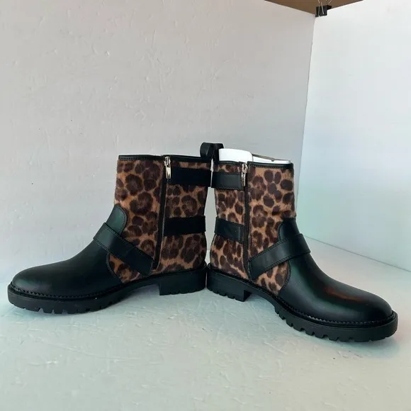 Nine West NWT “Arriablack” Leopard And Black Boots