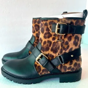 Nine West NWT “Arriablack” Leopard And Black Boots