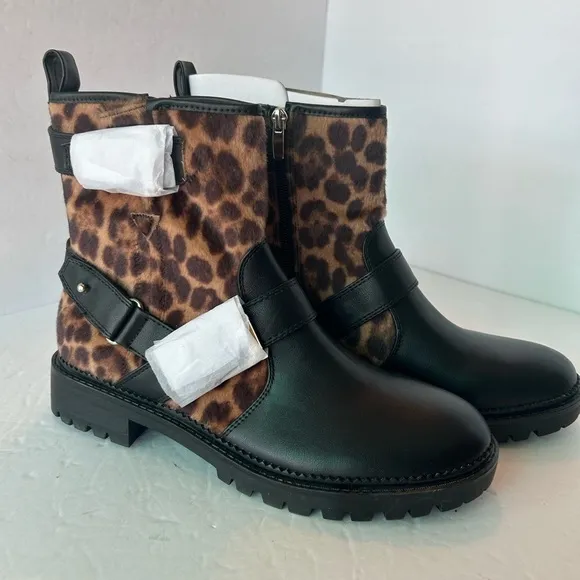 Nine West NWT “Arriablack” Leopard And Black Boots