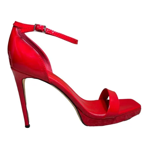 Nine West Red Platform High Heel Stiletto Sandal