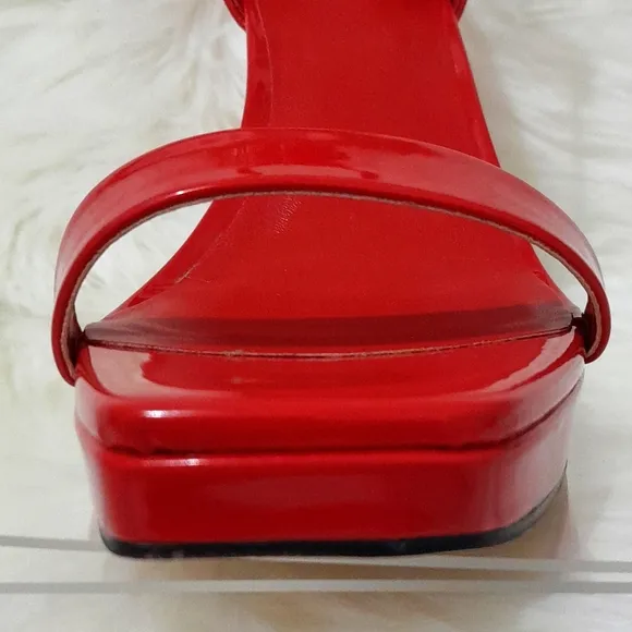 Nine West Red Platform High Heel Stiletto Sandal