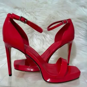 Nine West Red Platform High Heel Stiletto Sandal