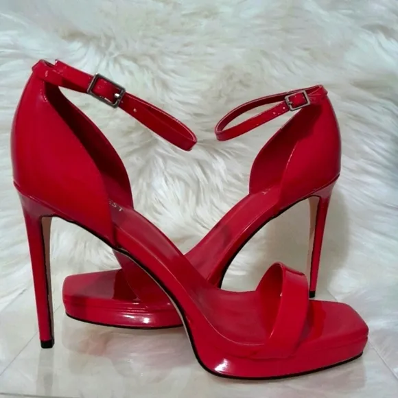 Nine West Red Platform High Heel Stiletto Sandal