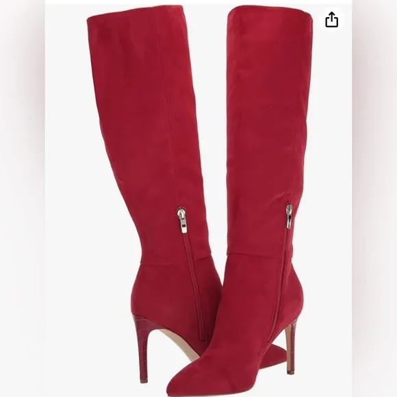 Nine West Red pointed toe stiletto high heel boots