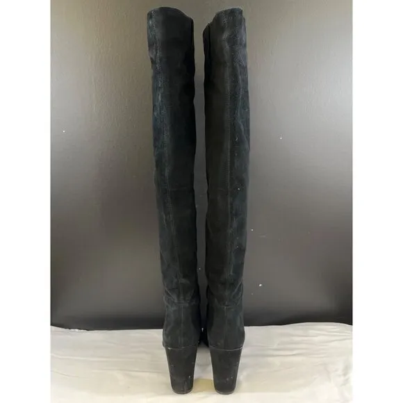 Nine West Snowfall Womens Black Leather Over The Knee Boots Size 9M SKU 6522