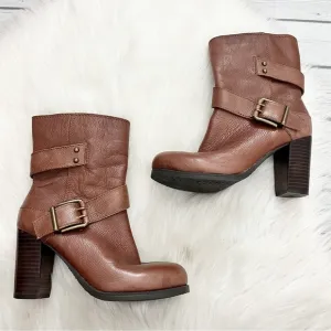 Nine West Tan Leather Heeled Boots