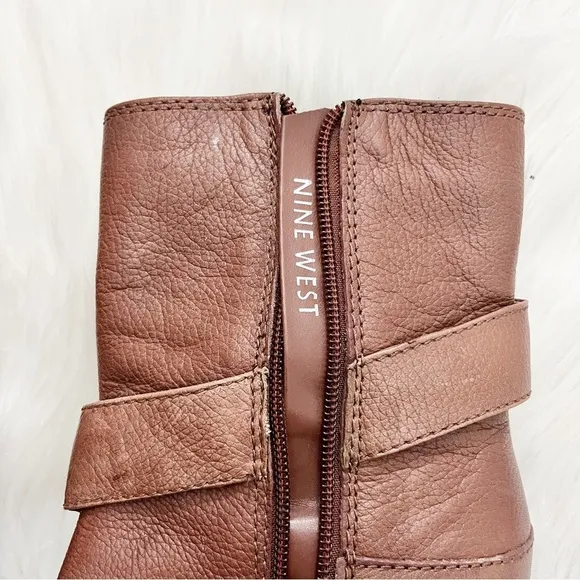 Nine West Tan Leather Heeled Boots
