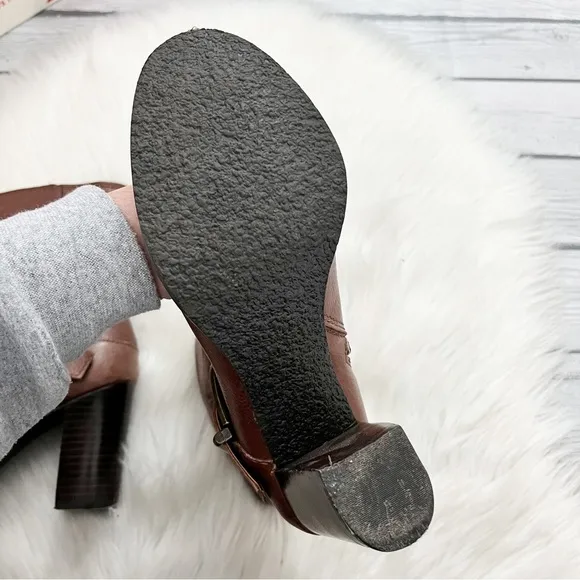 Nine West Tan Leather Heeled Boots