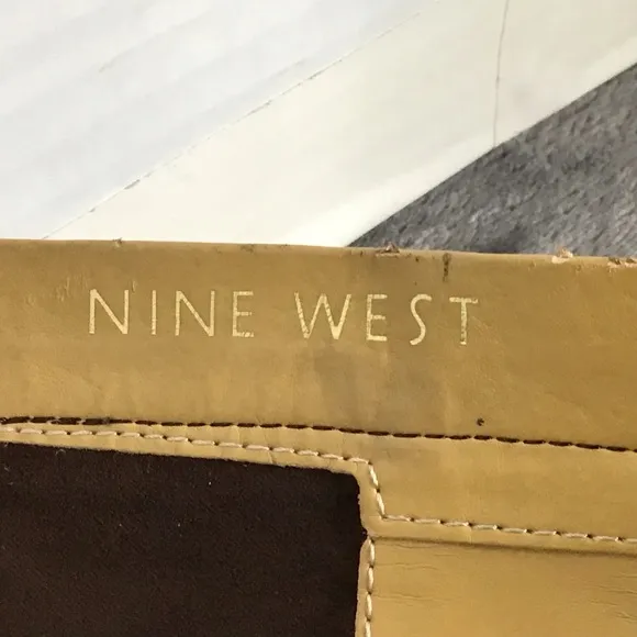 Nine West Women's Brown Slip On Leather Upper Knee High Riding Boots Size 12M
