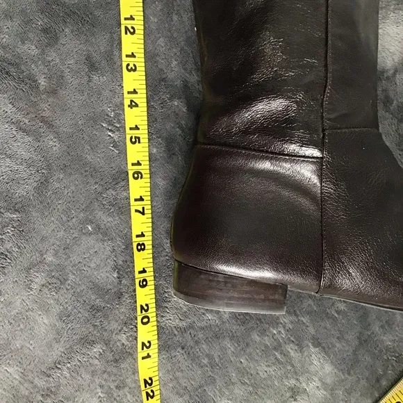Nine West Women's Brown Slip On Leather Upper Knee High Riding Boots Size 12M