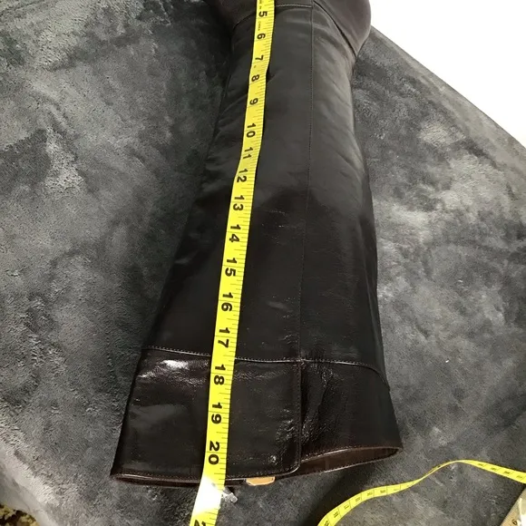 Nine West Women's Brown Slip On Leather Upper Knee High Riding Boots Size 12M