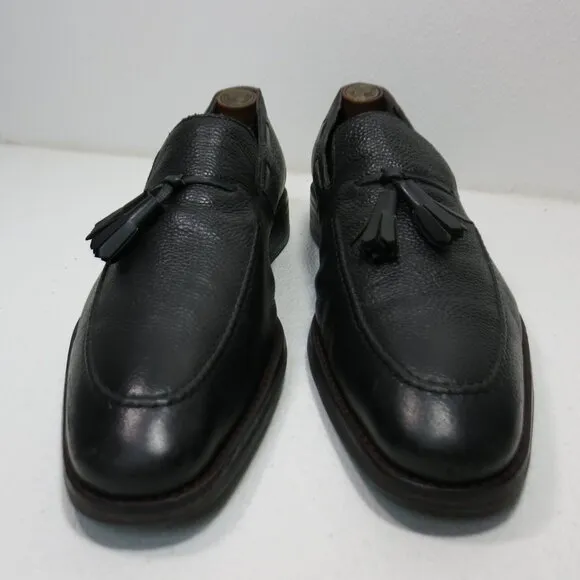 Noah Waxman Pebbled Grained Leather Dress Loafers Tassel Fashion Footwear 11.5