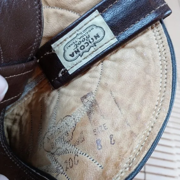 Nocona Cowboy Western Boots Dark Coffee Brown Skin