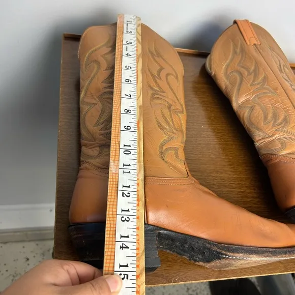 NOCONA VTG Western 7388 Men Leather Cowboy Boots Size 10.5D Honey Brown Rodeo