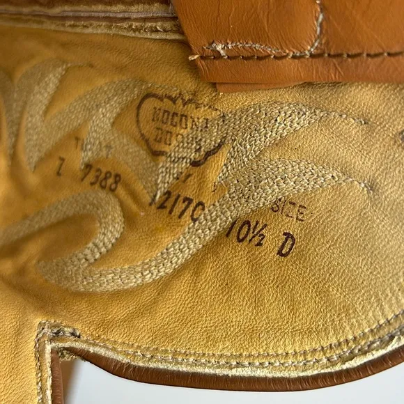 NOCONA VTG Western 7388 Men Leather Cowboy Boots Size 10.5D Honey Brown Rodeo