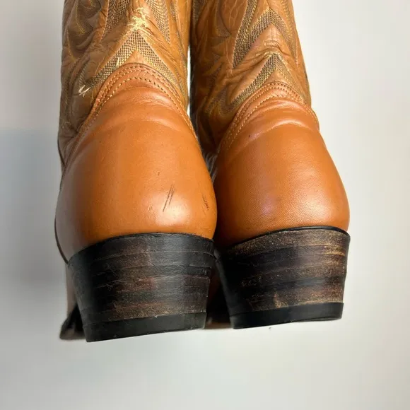 NOCONA VTG Western 7388 Men Leather Cowboy Boots Size 10.5D Honey Brown Rodeo