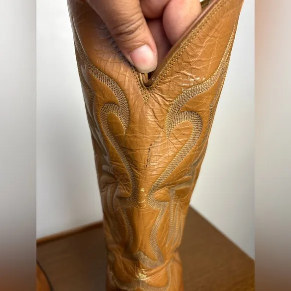 NOCONA VTG Western 7388 Men Leather Cowboy Boots Size 10.5D Honey Brown Rodeo