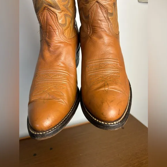 NOCONA VTG Western 7388 Men Leather Cowboy Boots Size 10.5D Honey Brown Rodeo