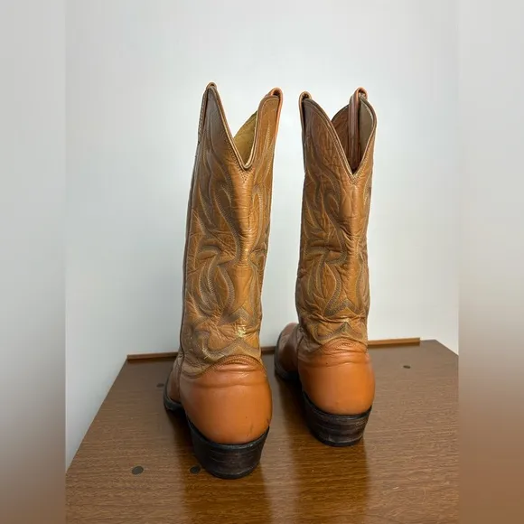 NOCONA VTG Western 7388 Men Leather Cowboy Boots Size 10.5D Honey Brown Rodeo