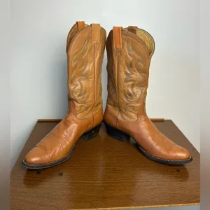 NOCONA VTG Western 7388 Men Leather Cowboy Boots Size 10.5D Honey Brown Rodeo