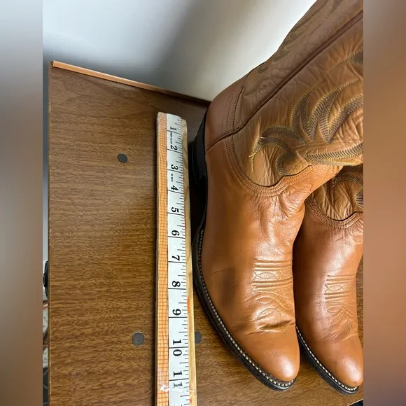 NOCONA VTG Western 7388 Men Leather Cowboy Boots Size 10.5D Honey Brown Rodeo