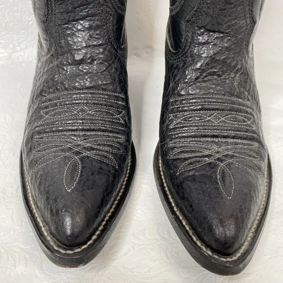 Nocona Womens Sz 4B Black Leather Boots