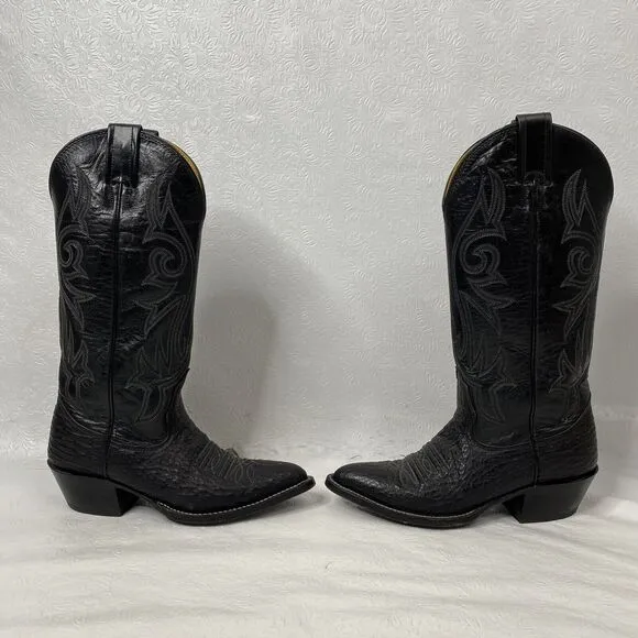 Nocona Womens Sz 4B Black Leather Boots